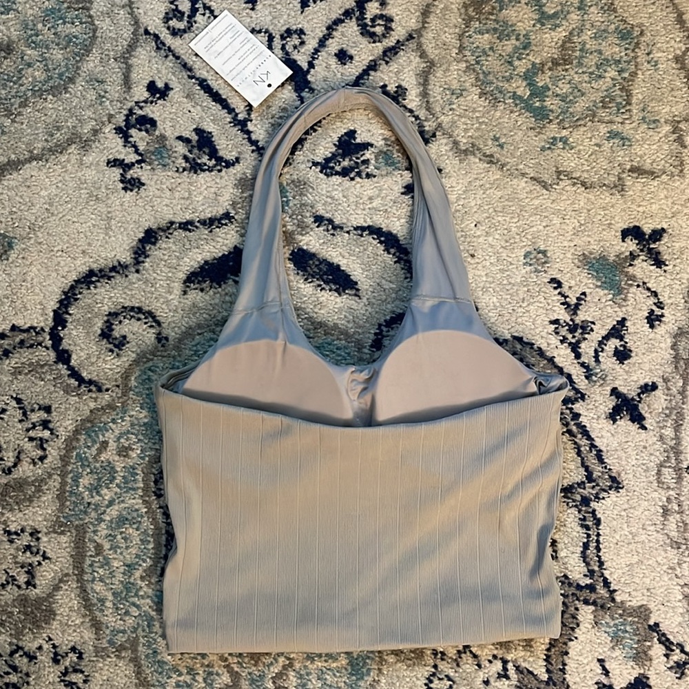Gray Ribbed Halter Top - Picture 2 of 2